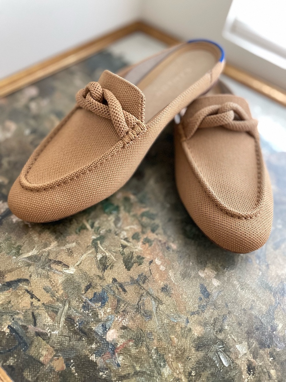 Rothy’s Loafer Mule in Wren Beige In Love Insoles Size 7